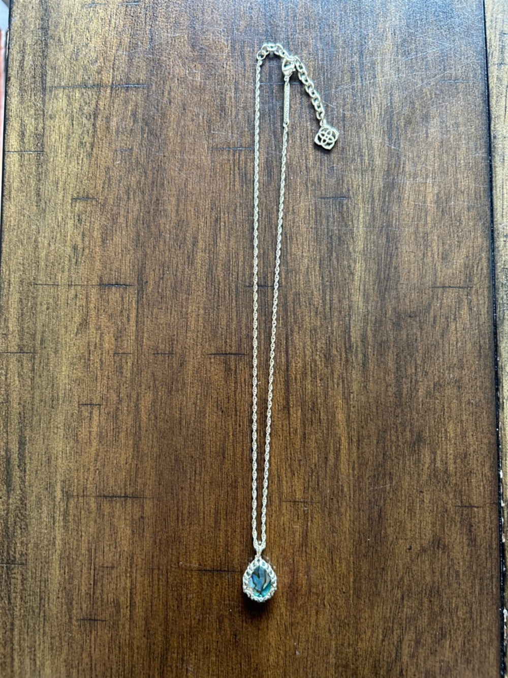 Kendra Scott Gold and Abalone Teardrop Pendant Necklace